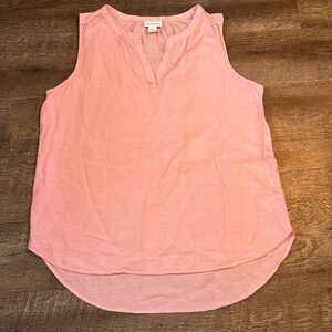 Liz Claiborne Women’s Large Pink Linen Sleeveless Blouse